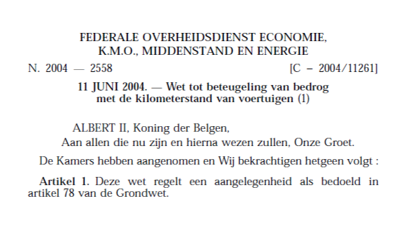 De Car-Pass-wet bestaat 20 jaar