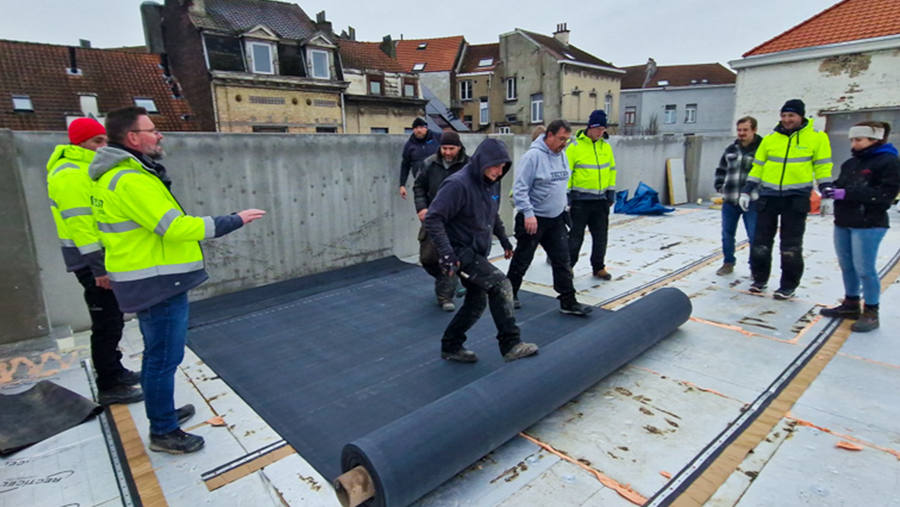 Rénovation de la toiture circulaire chez Tectum Dekkers Bruxelles